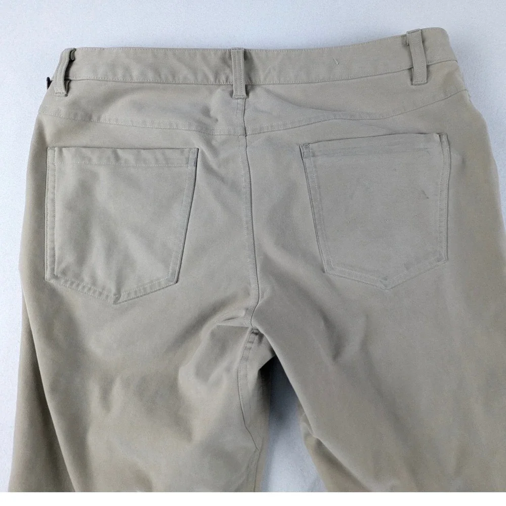 Lululemon ABC Pants Mens 35x31 Tan Khaki Straight Leg 5-Pocket Technical Stretch